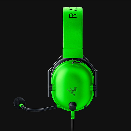 Наушники Razer BlackShark V2 X полноразмерные с микрофоном игровые зеленые