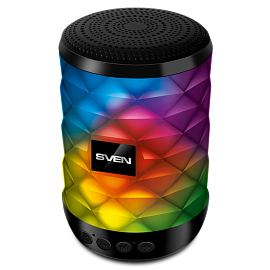 Портативная колонка Sven PS-55 с подсветкой, FM-радио, USB, MicroSD черная Портативная колонка Sven PS-55 с подсветкой, FM-радио, USB, MicroSD черная