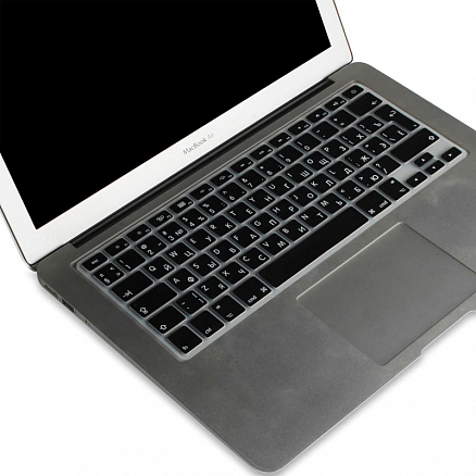 Накладка на клавиатуру защитная для Apple MacBook Air 13 A1466, A1369, Pro 13 A1278, Pro 15 A1260, A1226, A1211 EU (русские буквы) черная
