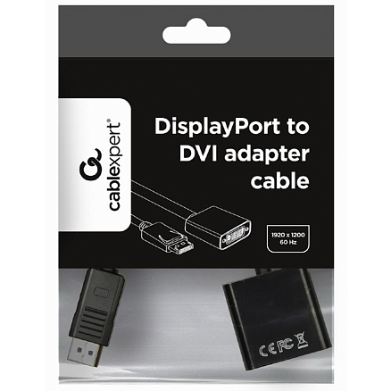 Переходник (преобразователь) DisplayPort - VGA (папа - мама) с кабелем черный