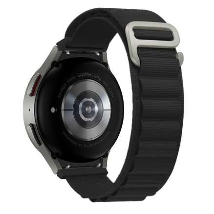Ремешок-браслет для Samsung Galaxy Watch 4, 5, 5 Pro 40, 42, 44, 45 и 46 мм текстильный Tech-Protect Nylon Pro черный