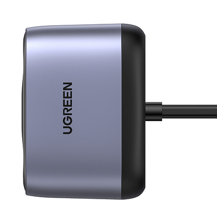 Зарядное устройство автомобильное с USB и Type-C входами 3A 24W Ugreen CD252 с разветвителем черное