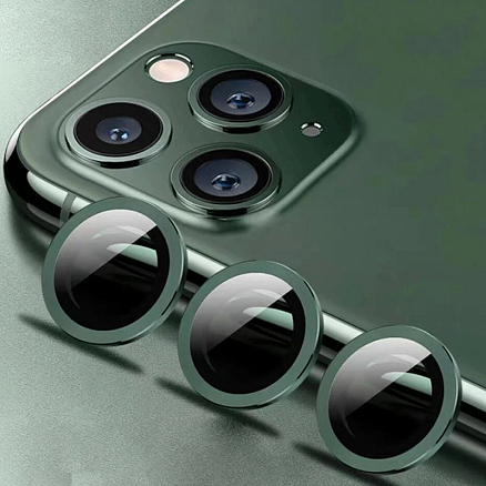 Защитное стекло на камеру для iPhone 12, 12 Pro Remax Creation зеленое 3 шт.