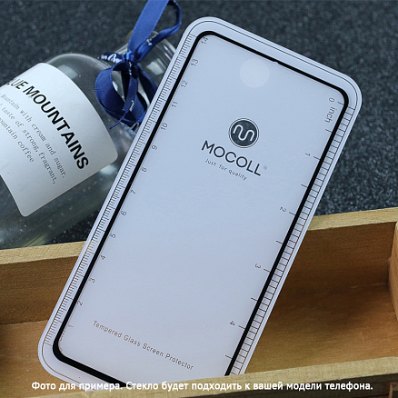 Защитное стекло для iPhone 15 на весь экран противоударное Mocoll Golden Shield 2.5D черное