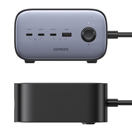 Зарядное устройство сетевое с USB и тремя Type-C входами 100W Ugreen CD270 (быстрая зарядка PD) черное