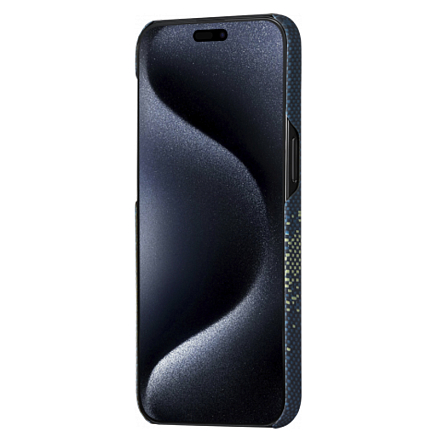 Чехол для iPhone 15 Pro кевларовый тонкий Pitaka MagEZ 4 StarPeak темно-синий