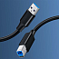 Кабель USB 3.0 - USB B для подключения принтера или сканера 1 м Ugreen US210 черный