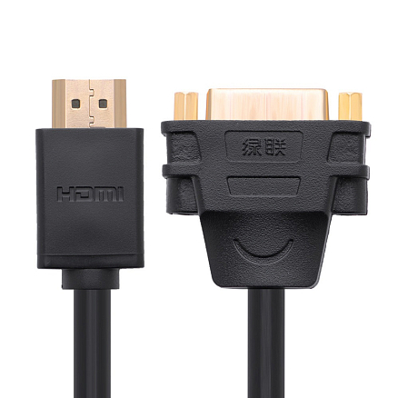 Переходник HDMI - DVI-I (папа - мама) 22 см Ugreen 20136 черный