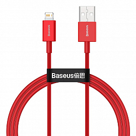 Кабель USB - Lightning для зарядки iPhone 1 м 2.4А Baseus Superior красный