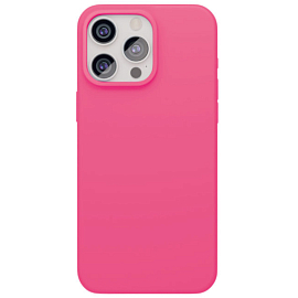 Чехол для iPhone 15 Pro силиконовый VLP Aster MagSafe неоново-розовый
