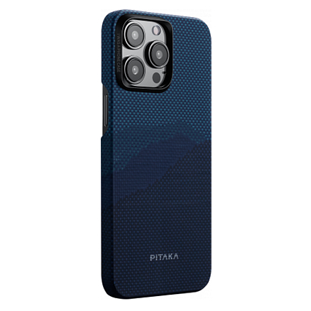 Чехол для iPhone 15 Pro кевларовый тонкий Pitaka MagEZ 4 StarPeak темно-синий