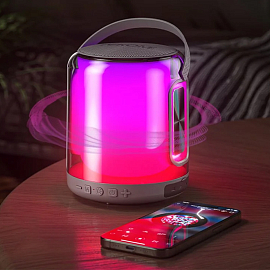 Портативная колонка Wekome D46 с подсветкой серая Портативная колонка Wekome D46 с подсветкой серая