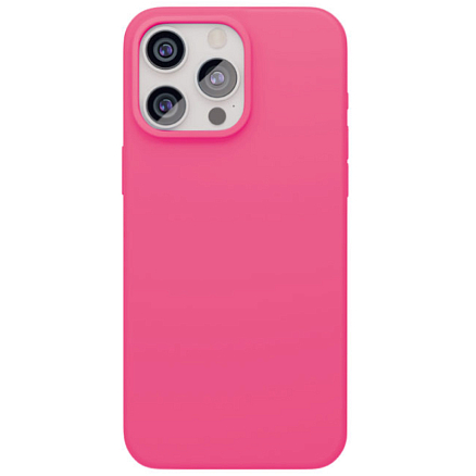 Чехол для iPhone 15 Pro Max силиконовый VLP Aster MagSafe неоново-розовый