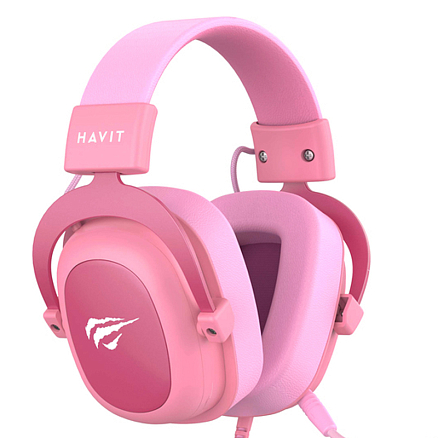 Наушники Havit H2002D полноразмерные с микрофоном игровые розовые