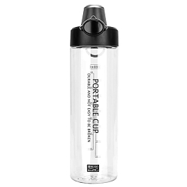 Бутылка для воды спортивная с фильтром и шкалой Fitness 800 мл черная