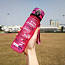 Бутылка для воды спортивная с трубочкой и шкалой Graffiti 500 мл розовая