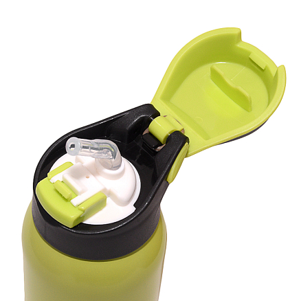 Бутылка для воды спортивная с трубочкой Sporty 500 мл салатовая