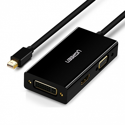 Переходник Mini DisplayPort - HDMI, VGA, DVI-I длина 14,5 см Ugreen MD114 черный