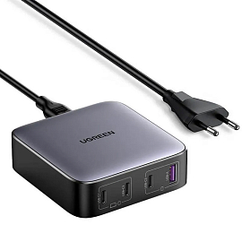 Зарядное устройство сетевое с USB и 3 Type-C входами 100W Ugreen CD328-90928 (быстрая зарядка PD, QC 4.0) темно-серое