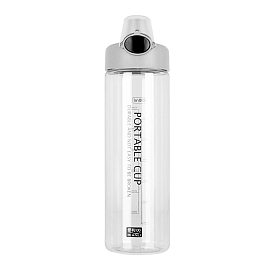 Бутылка для воды спортивная с фильтром и шкалой Fitness 800 мл светло-серая