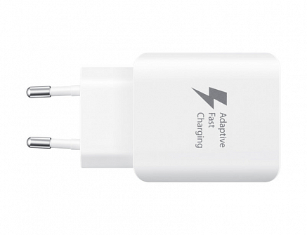 Зарядное устройство сетевое с USB входом и Type-C кабелем 2.1A Samsung EP-TA300 (быстрая зарядка) оригинальное белое