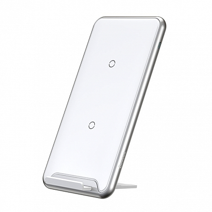 Беспроводная зарядка для телефона Baseus Three-coil (быстрая зарядка) белая