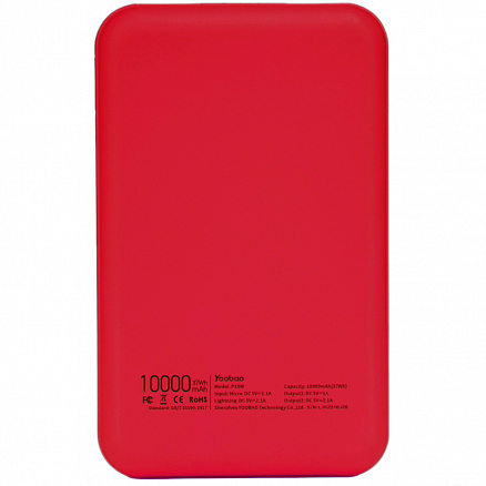 Внешний аккумулятор Yoobao PowerWizard P10w 10000мАч (2хUSB, ток 2.1А) красная свинка