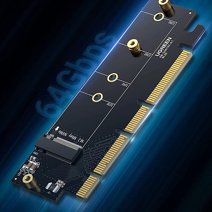 Адаптер PCI-E - M.2 NVME для SSD Ugreen CM465 черный