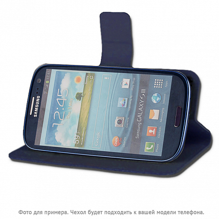 Чехол для телефона от 4.2 до 4.8 дюйма универсальный кожаный - книжка GreenGo Smart Top синий
