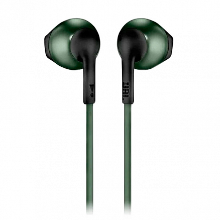Наушники беспроводные Bluetooth JBL Tune T205BT вкладыши с микрофоном и пультом черно-зеленые