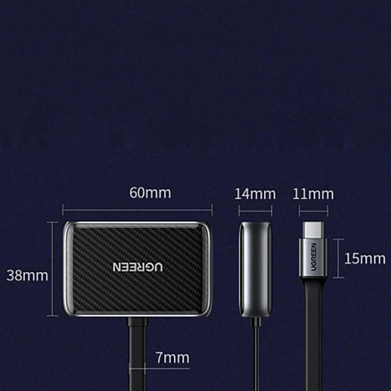 Переходник (преобразователь) Type-C - HDMI 4K 60Hz, VGA (папа - мама, мама) Ugreen CM303 черный
