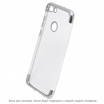 Чехол для iPhone XR гелевый GreenGo Plating Soft прозрачно-серебристый