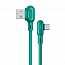 Кабель Type-C - USB 2.0 для зарядки 1,2 м 2А с угловыми штекерами плетеный Usams U57 зеленый