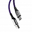 Кабель Type-C - USB 2.0 для зарядки 1 м 3А плетеный Baseus X-Type (быстрая зарядка QC 3.0) фиолетовый