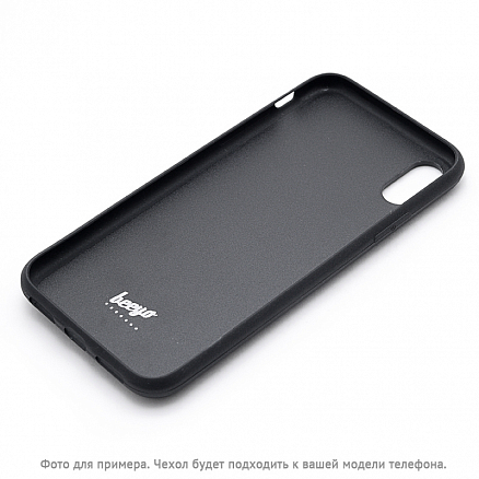 Чехол для iPhone 5, 5S, SE гибридный с кожей Beeyo Brads Type 1 черный