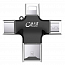Картридер MicroSD 4-в-1 Lightning, Type-C, MicroUSB, USB iDragon U-010 черный