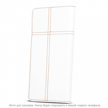 Чехол для телефона от 4.8 до 5 дюймов универсальный кожаный - книжка GreenGo Smart Fold белый