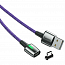 Кабель USB - MicroUSB для зарядки 2 м 1.5А магнитный плетеный Baseus Zinc фиолетовый