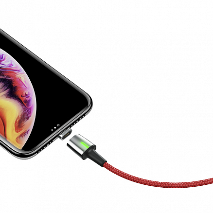 Кабель Type-C - USB 2.0 для зарядки 2 м 2А магнитный плетеный Baseus Zinc красный