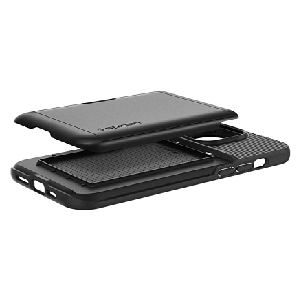Чехол для iPhone 14 Pro Max гибридный со слотом для карты Spigen Slim Armor CS черный