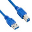 Кабель USB 3.0 - USB B для подключения принтера или сканера длина 1.5м 4World (Польша) синий