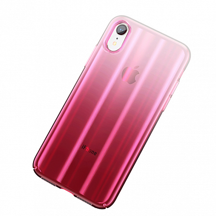 Чехол для iPhone XR пластиковый тонкий Baseus Aurora прозрачно-розовый 
