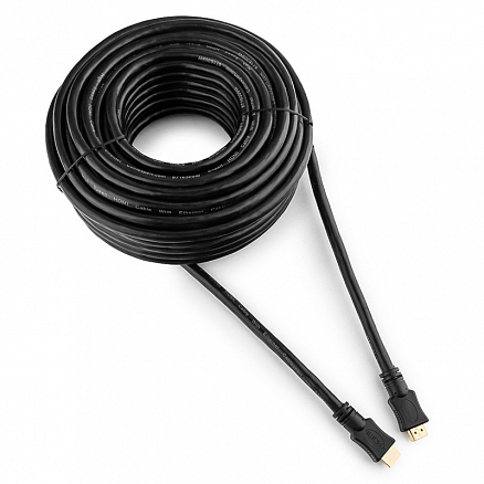 Кабель HDMI - HDMI (папа - папа) длина 20 м версия 1.4 Cablexpert черный