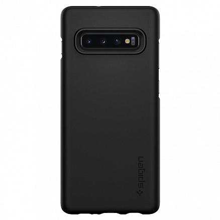 Чехол для Samsung Galaxy S10+ G975 пластиковый тонкий Spigen SGP Thin Fit черный