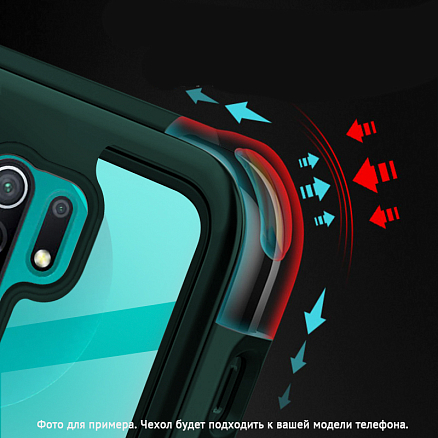 Чехол для Xiaomi Redmi Note 9 гибридный Rzants Tactical Shield зеленый