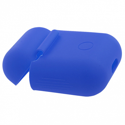 Чехол для наушников AirPods силиконовый синий