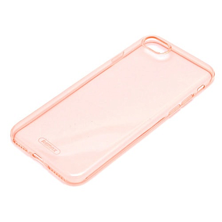 Чехол для iPhone 7 Plus, 8 Plus ультратонкий гелевый Remax Crystal прозрачный розовое золото