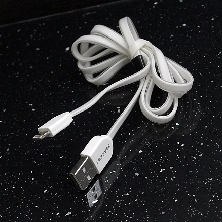 Кабель USB - Lightning для зарядки iPhone 1м 1А плоский Forever белый