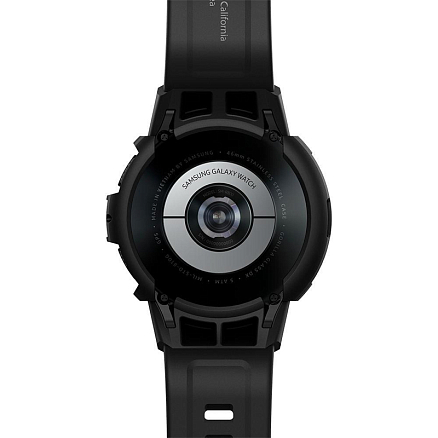 Чехол с ремешком для Galaxy Watch 4 Classic 46 мм гелевый Spigen Rugged Armor Pro матовый черный