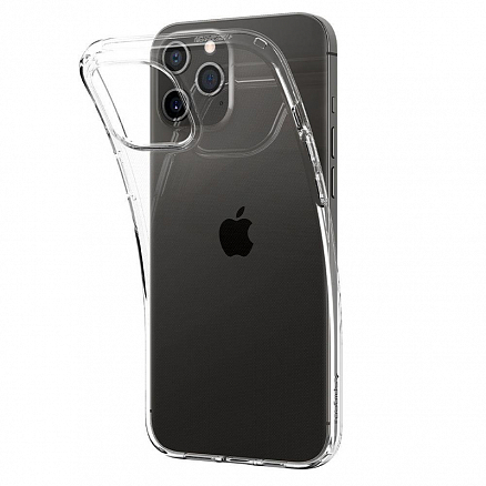 Чехол для iPhone 12, 12 Pro гелевый ультратонкий Spigen Liquid Crystal прозрачный
